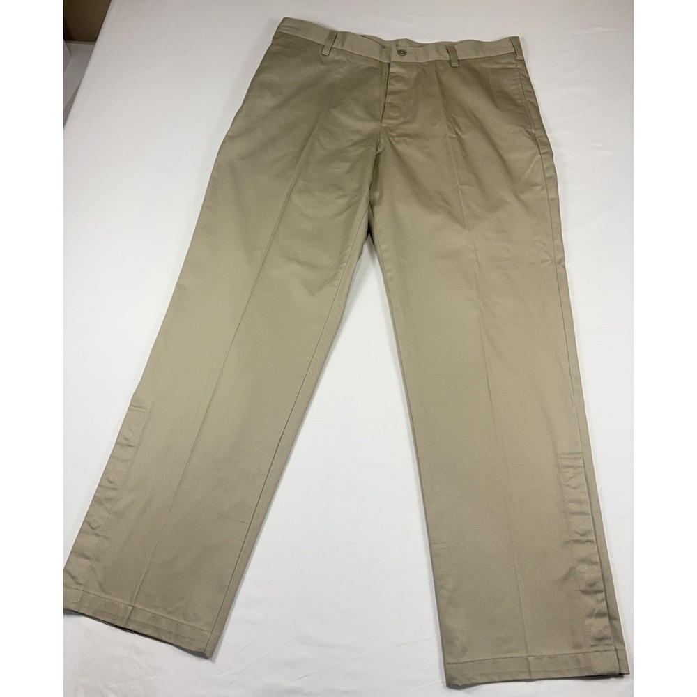 NWT Lands End Magna Ready Pants Khaki Tan Mid Rise Men's Size 37.
